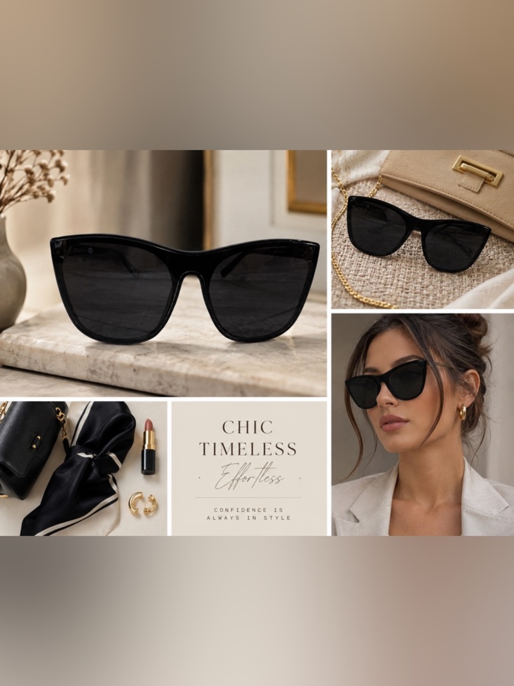 Frye Women's Black Oversized Cat-Eye Sunglasses - Stylish UV Shades
